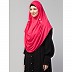 Instant jersey hijab with front gather - Dark Pink
